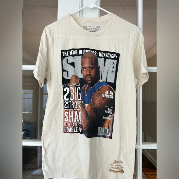 Mitchell & Ness Slam Shaq Magazine Cover Shirt Size Medium - Picture 1 of 5